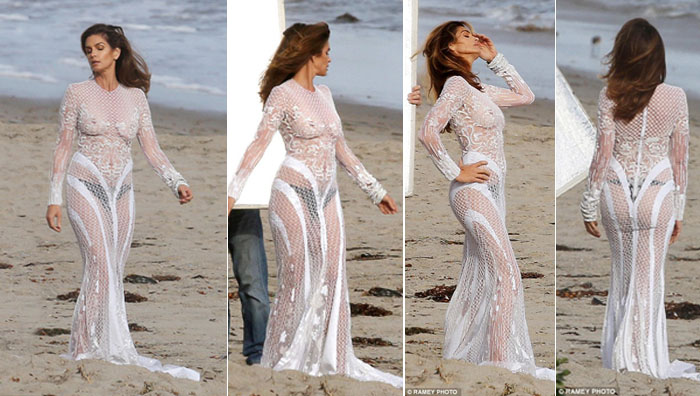 Cindy Crawford Tetap Menawan Saat Pemotretan di Malibu